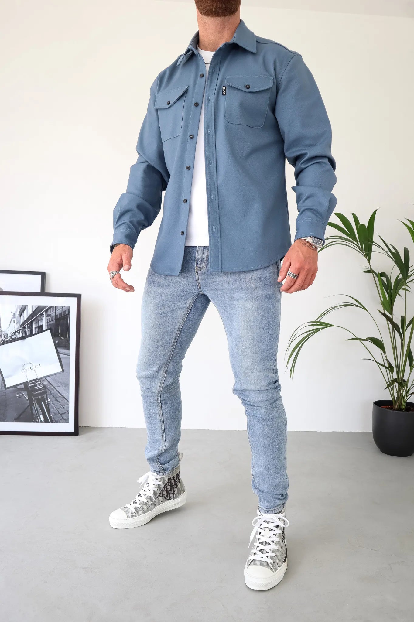 TailorEdge | Buttoned Shirt Jacket for Men with Chest Pockets