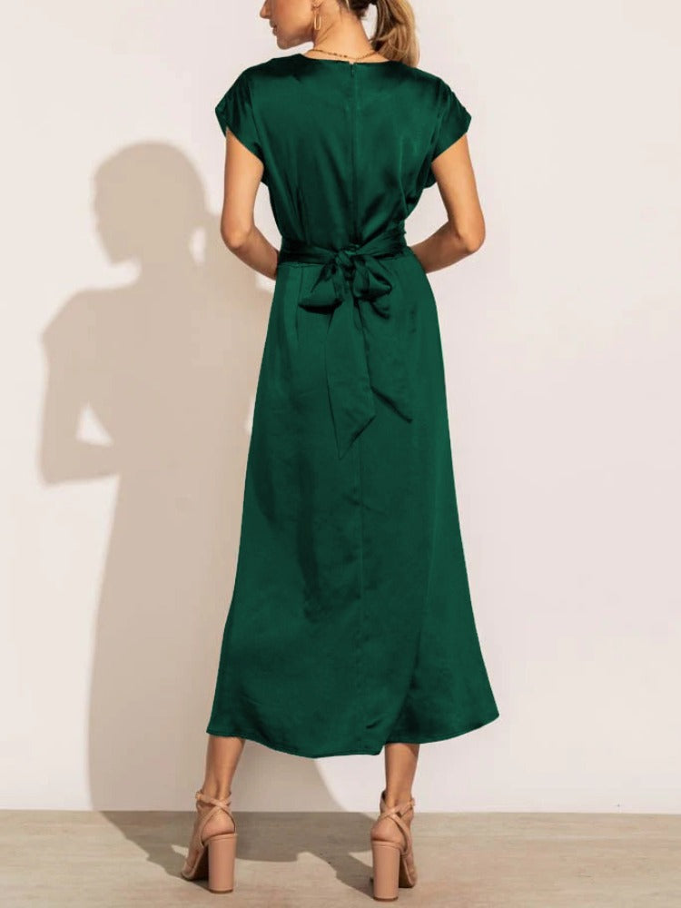 GracePurr - Elegant Midi Evening Dress