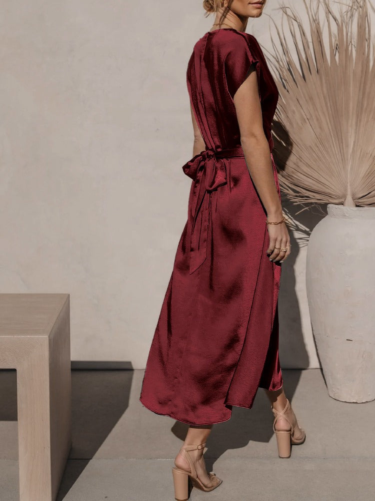 GracePurr - Elegant Midi Evening Dress