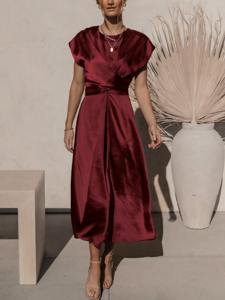 GracePurr - Elegant Midi Evening Dress