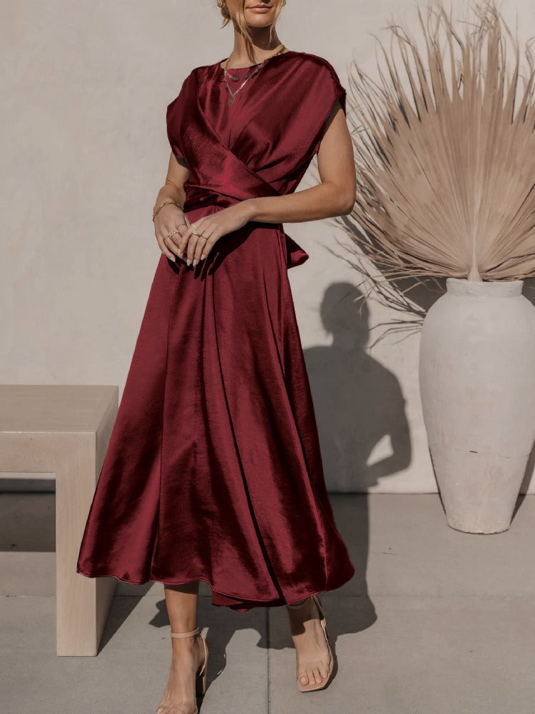 GracePurr - Elegant Midi Evening Dress