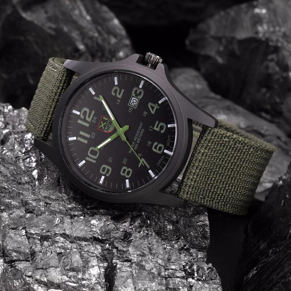 Military Style Robust Watch with Illuminated Dial, Water Resistant, Stopwatch, and Date Display-4
