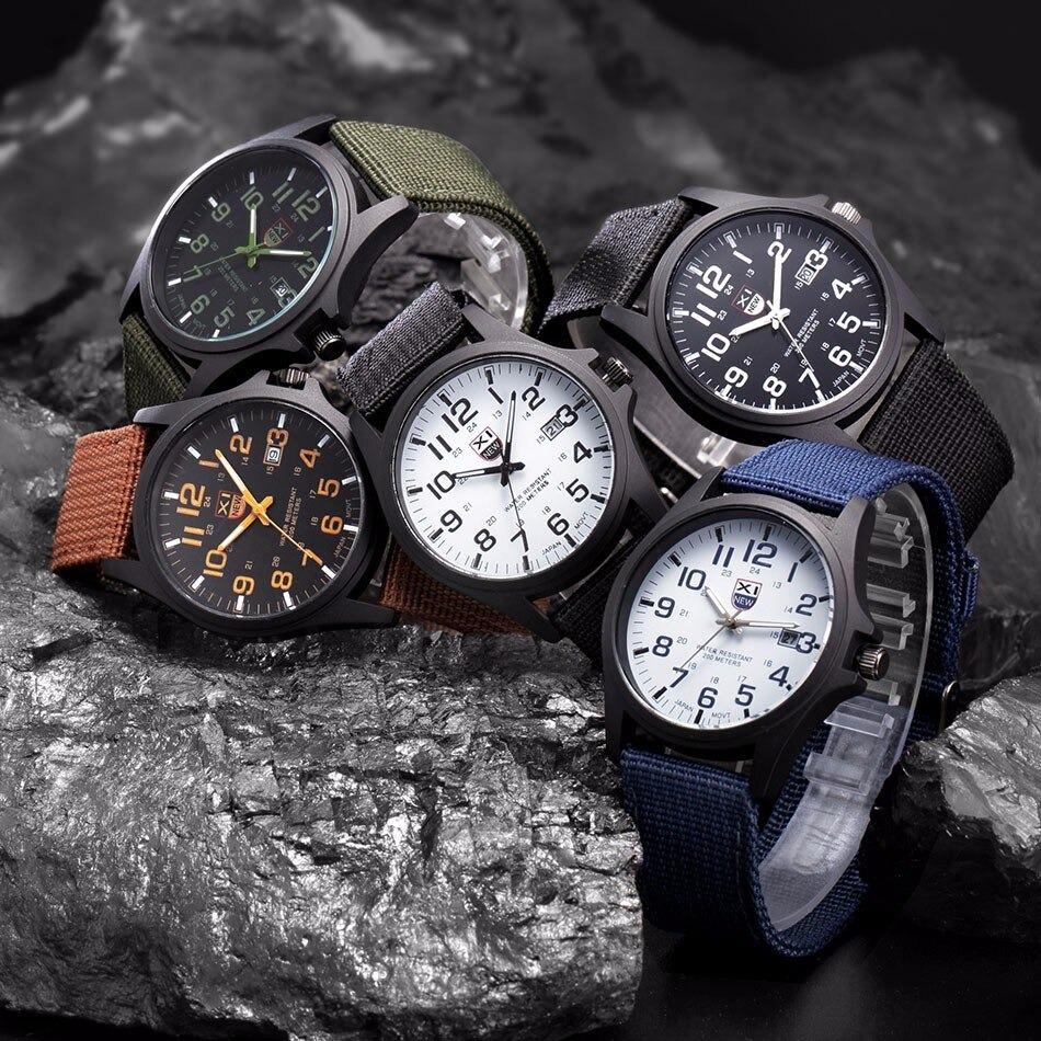 Military Style Robust Watch with Illuminated Dial, Water Resistant, Stopwatch, and Date Display-3