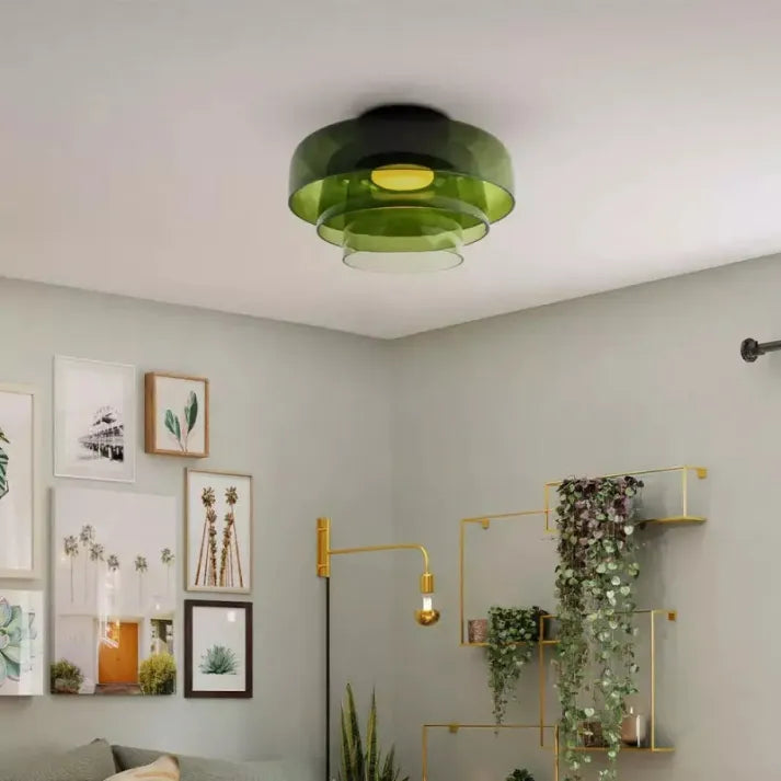 LuxeGleam - Classic Glass Ceiling Lamp