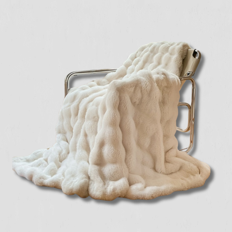 FleeceHaven - Luxuriously Soft Bubble Fleece Blanket for Relaxing