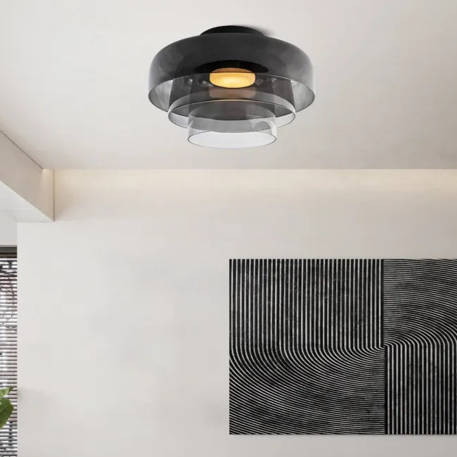 LuxeGleam - Classic Glass Ceiling Lamp