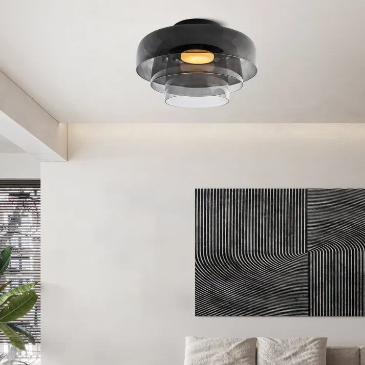 LuxeGleam - Classic Glass Ceiling Lamp