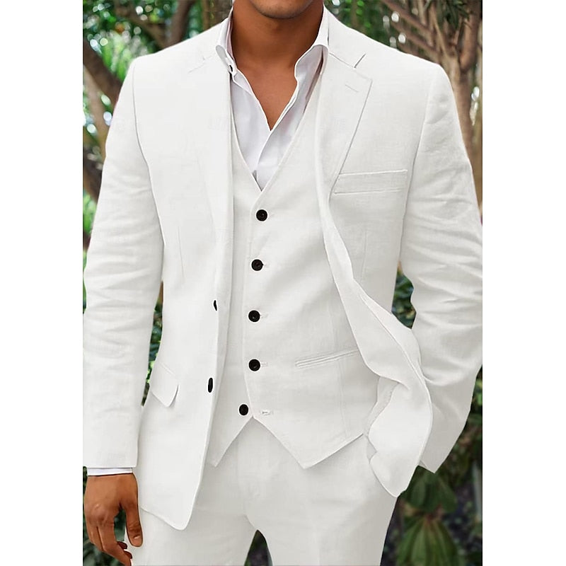 Variant image for Men's Linen Suit Black Size M Blend - Wedding Suits for Men-15