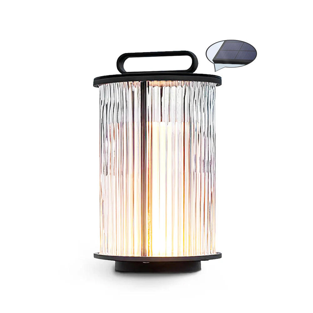 GlowSphere – Elegant Glass and Stainless Steel Garden Lamp