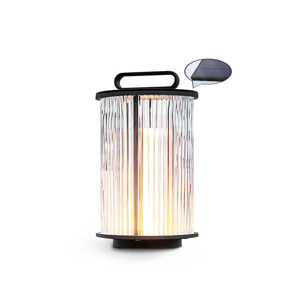 GlowSphere – Elegant Glass and Stainless Steel Garden Lamp