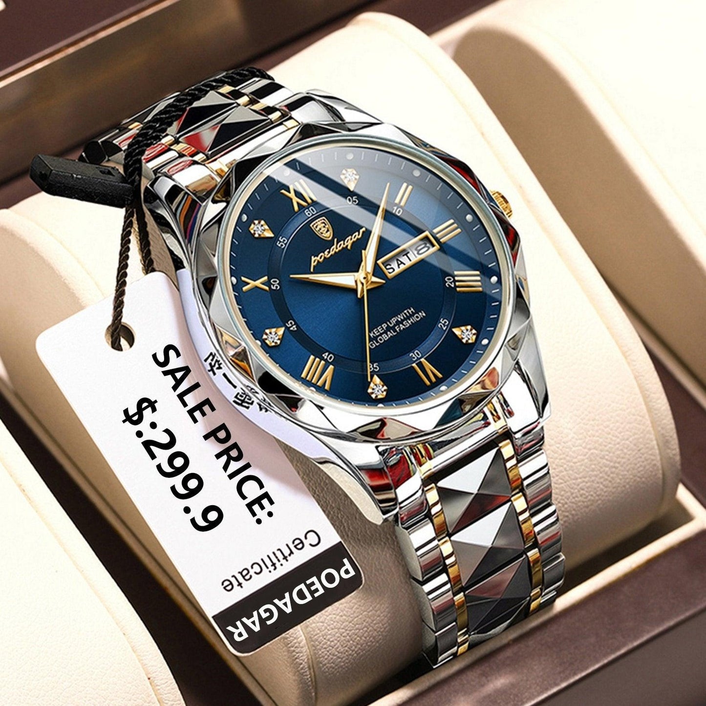 Luxurious Waterproof Men's Wristwatch – Stylish Stainless Steel Timepiece with Accurate Quartz Movement-5