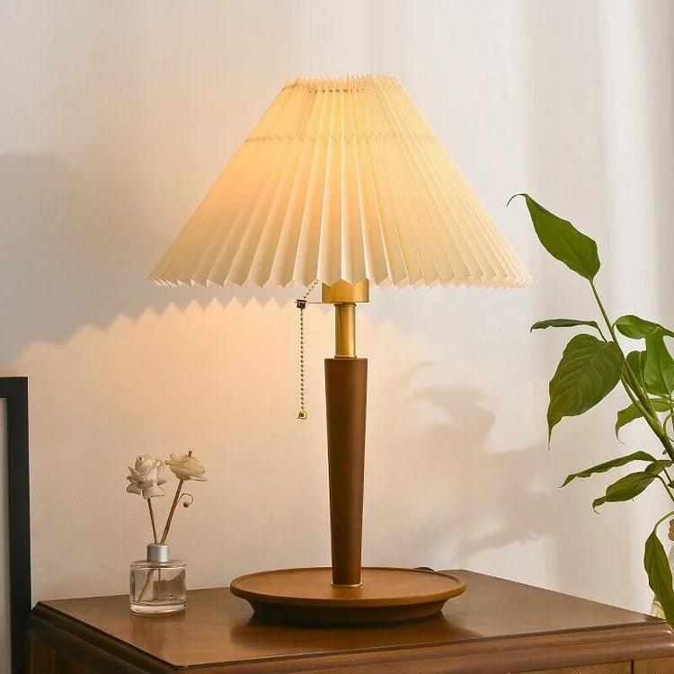 GlowTimber - Classic Wooden Plissé Lamp