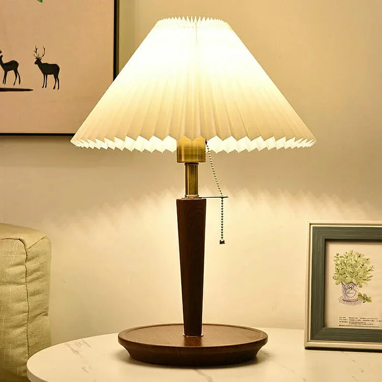 GlowTimber - Classic Wooden Plissé Lamp