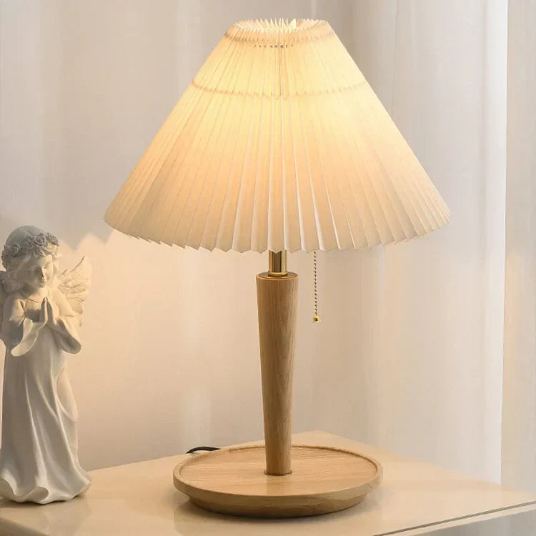 GlowTimber - Classic Wooden Plissé Lamp