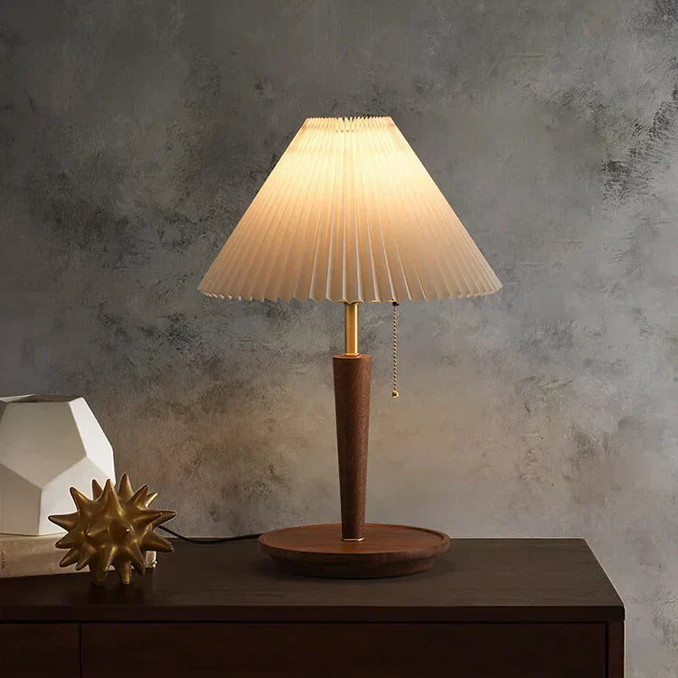 GlowTimber - Classic Wooden Plissé Lamp