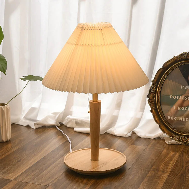 GlowTimber - Classic Wooden Plissé Lamp