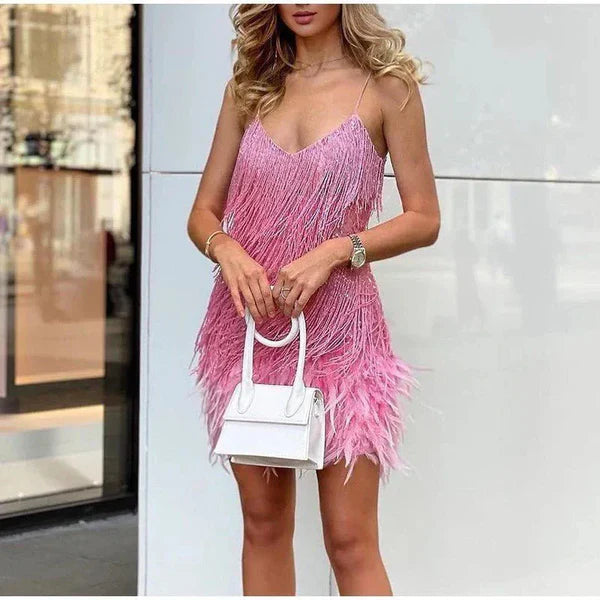 GlamFeather | Sparkling Sequin & Feather Dress