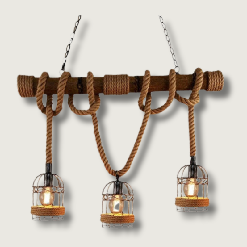 TimberGlow - Retro Wooden Ceiling Light