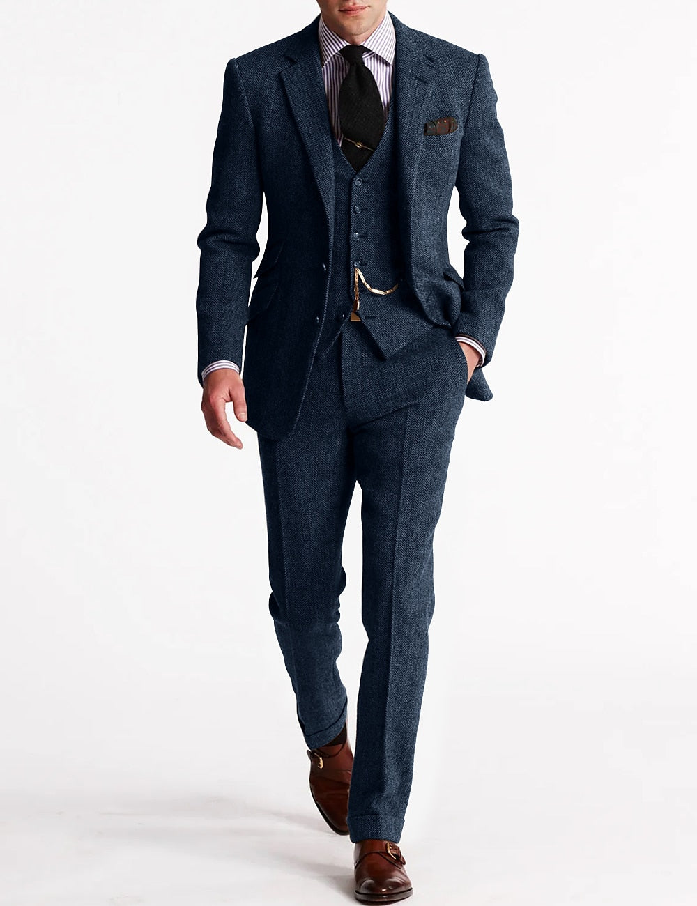 Variant image for Odell - Men's Vintage Retro 3-Piece Suit for Weddings, Groomsmen, and Formal Events-46