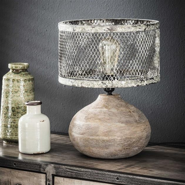 BernadetteLamp - Chic Metal and Wood Table Lamp
