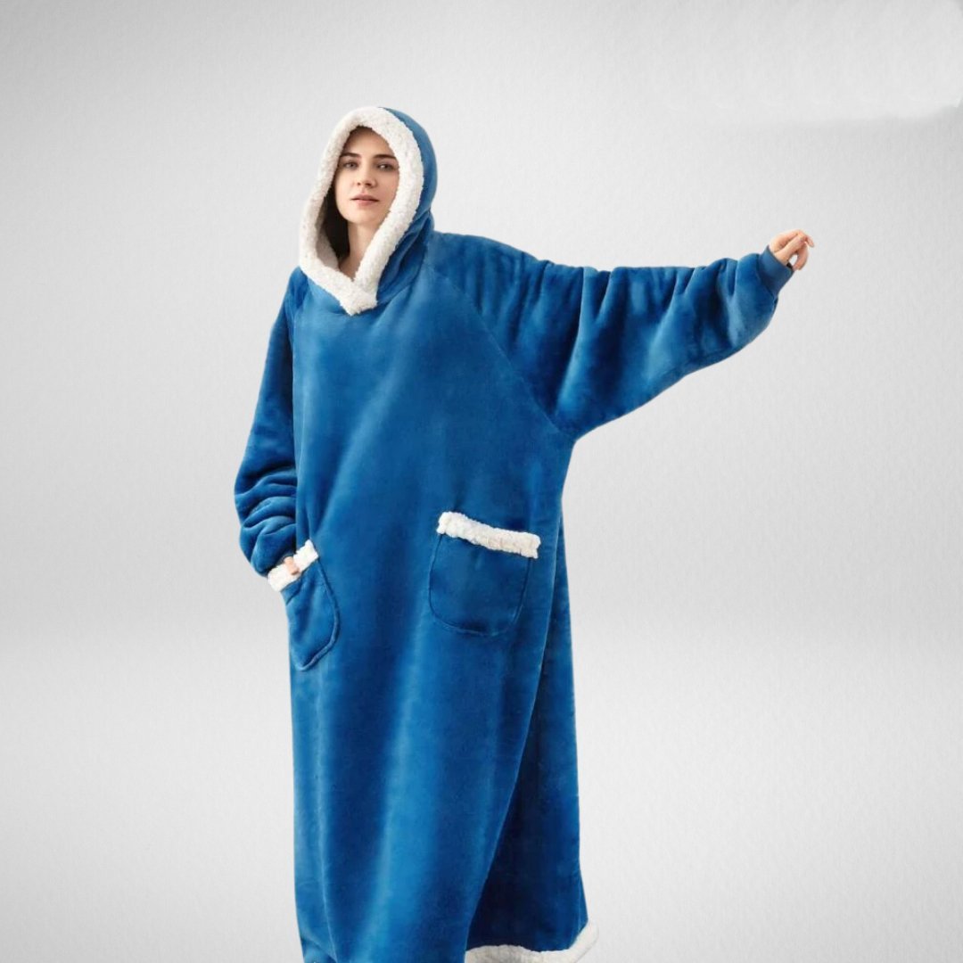 CozyHug – Oversized Hoodie Tæppe med Fleece Foring