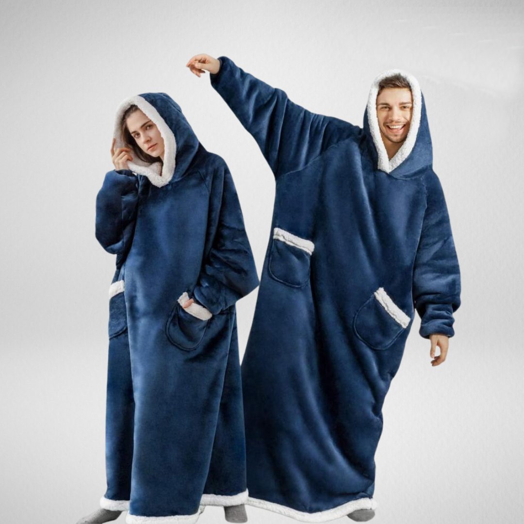 CozyHug – Oversized Hoodie Tæppe med Fleece Foring