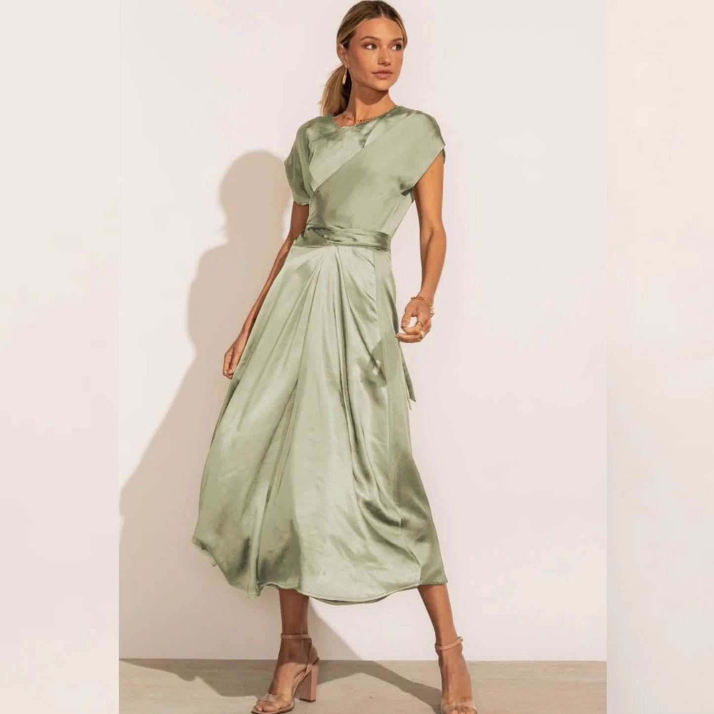 GracePurr - Elegant Midi Evening Dress