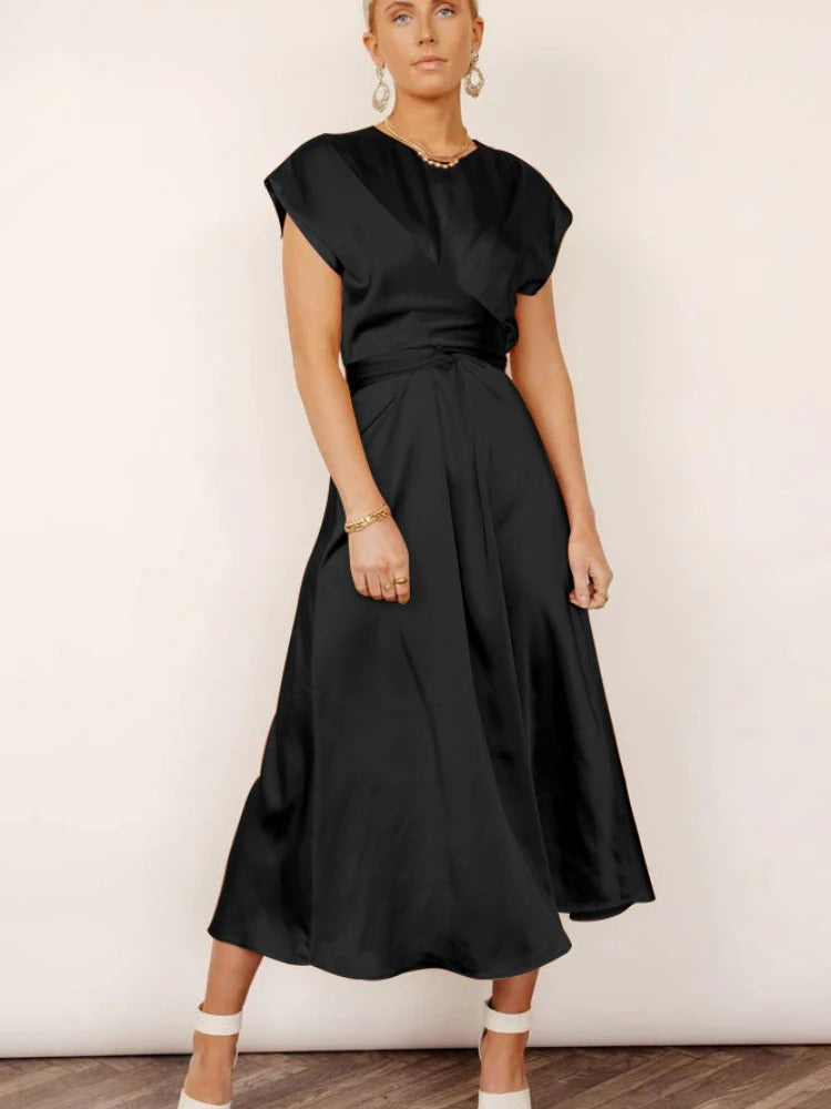 GracePurr - Elegant Midi Evening Dress