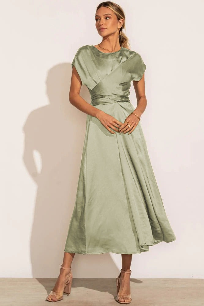GracePurr - Elegant Midi Evening Dress