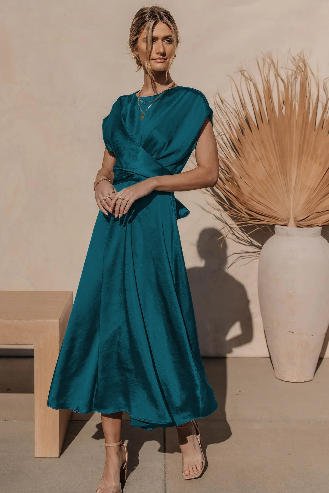 GracePurr - Elegant Midi Evening Dress