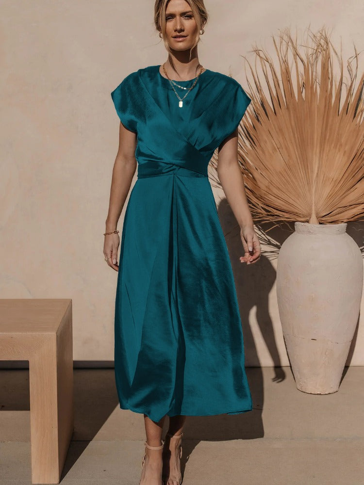 GracePurr - Elegant Midi Evening Dress