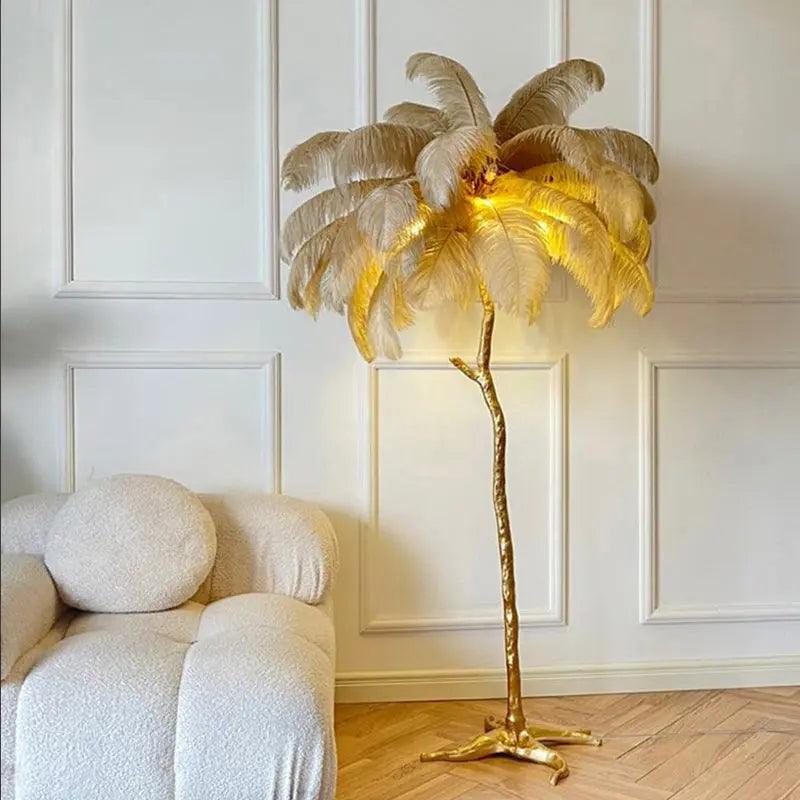 LuxeOstral - Nordic Ostrich Feather Floor Light