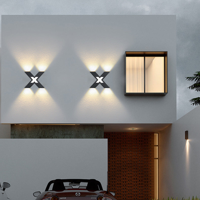 QuadBeam – Waterproof X-Shape LED Wall Light for Exterior Use