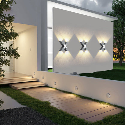 QuadBeam – Waterproof X-Shape LED Wall Light for Exterior Use