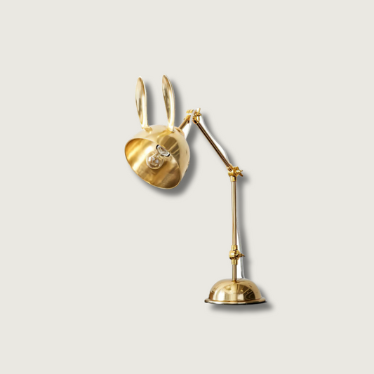 HareLuxe – Lampada da Tavolo con Orecchie di Coniglio Dorate