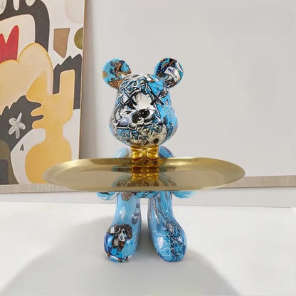 BearServe - Bjørn Skulptur med Bakke