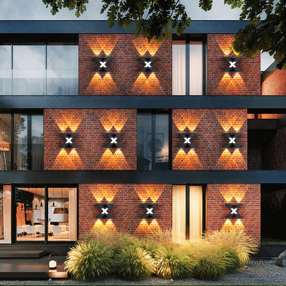 QuadBeam – Waterproof X-Shape LED Wall Light for Exterior Use