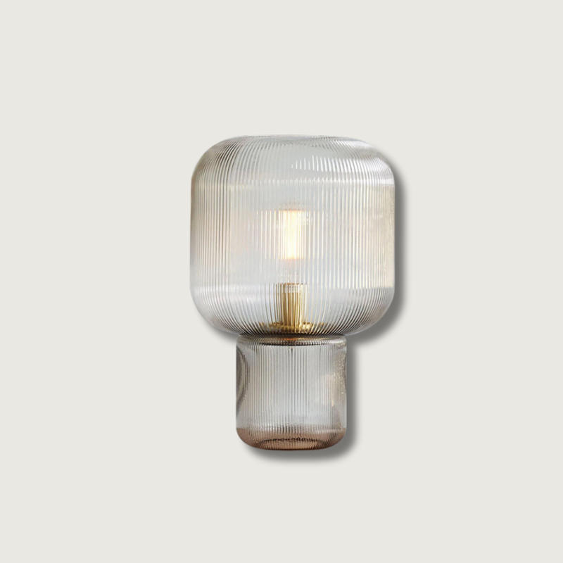 GlimmerOval – Stylish Glass and Metal Table Lamp