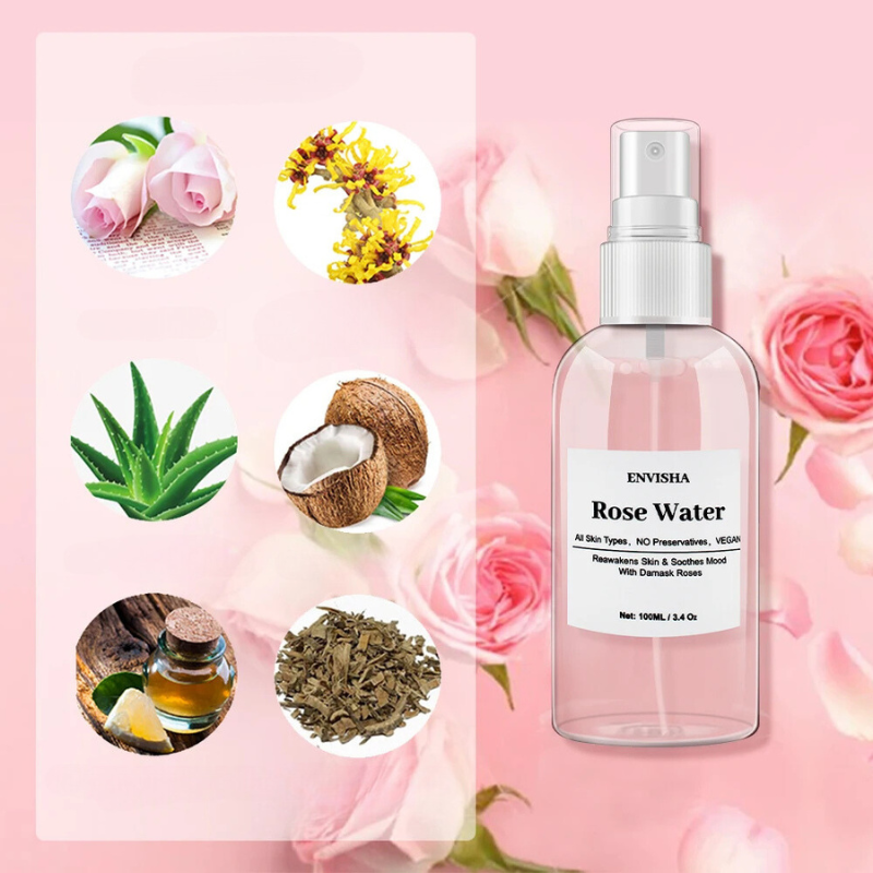 FloralDew Mist - Sérum rafraîchissant à l'eau de rose pour une peau douce et souple