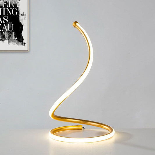 LuxeSpira – Elegant Spiral Silica Gel Lamp in Gold Finish