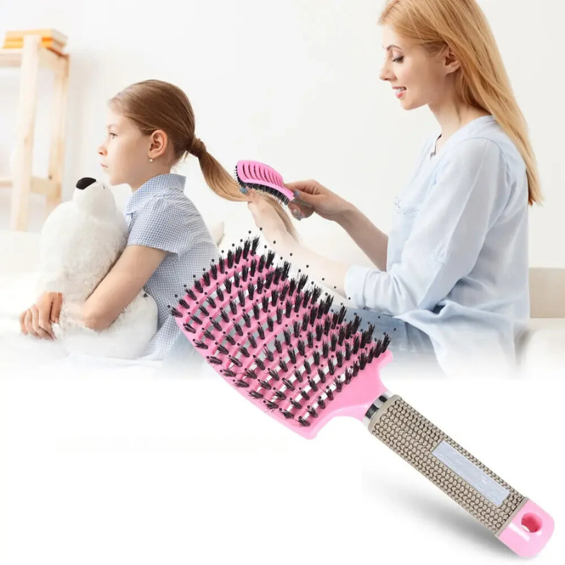 SilkyDetangle Comb - Bristle & Nylon Hairbrush for Effortless Styling