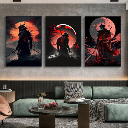 BlossomBlade - Samurai-Leinwandkunst mit Kirschblüten