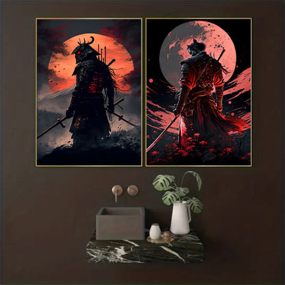 BlossomBlade - Samurai-Leinwandkunst mit Kirschblüten