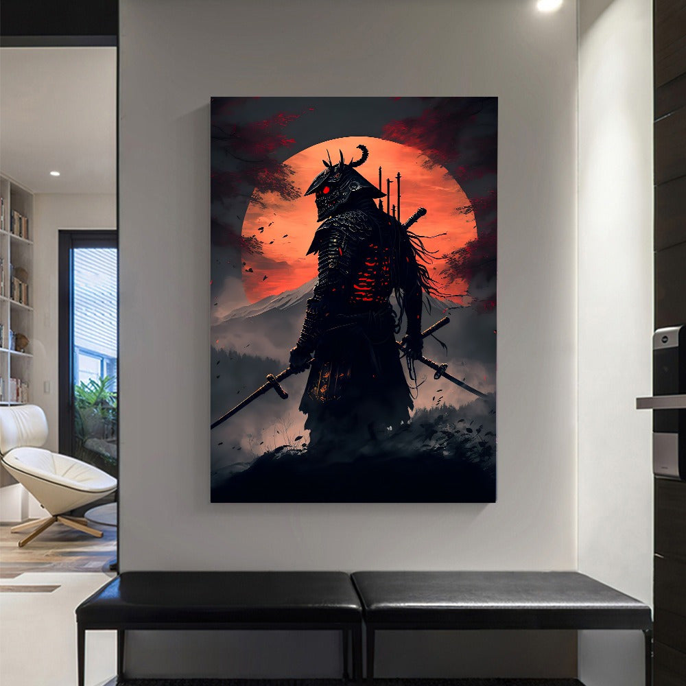 BlossomBlade - Samurai-Leinwandkunst mit Kirschblüten