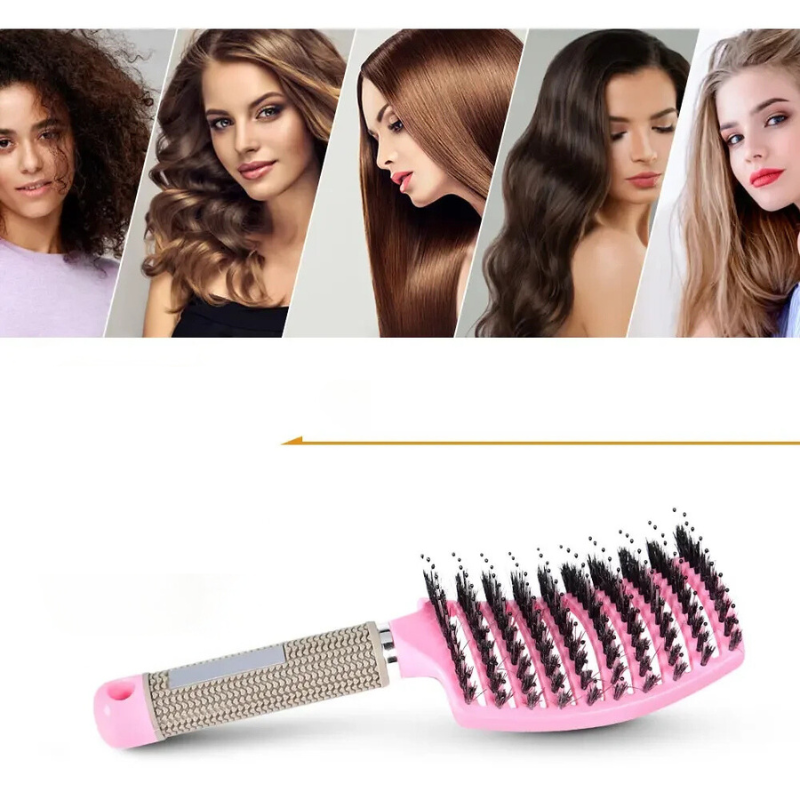 SilkyDetangle Comb - Bristle & Nylon Hairbrush for Effortless Styling