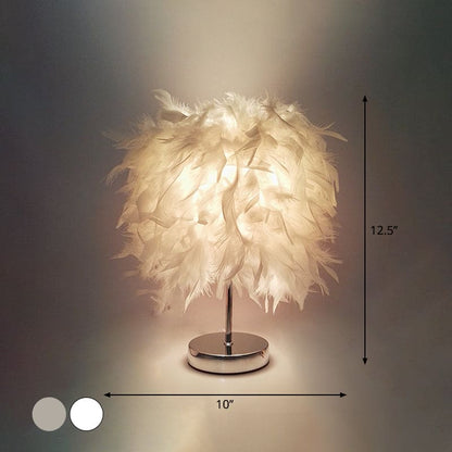 VelvetGlow - Feather Globe Accent Lamp