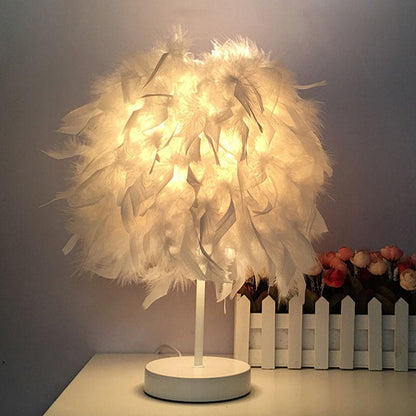 VelvetGlow - Feather Globe Accent Lamp
