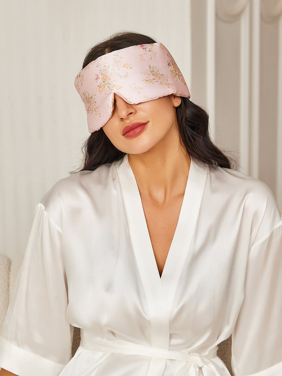 FloralSilk - Elegant Silk Sleep Eye Mask with Floral Print