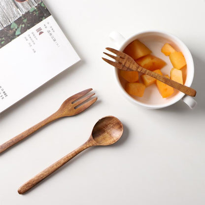 NatureSet - Burlywood Kitchen Spoon and Fork Pair