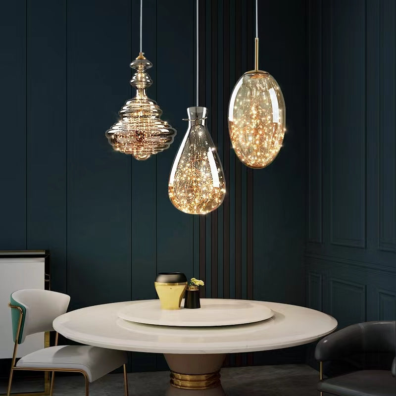 NebulaGlow - Grey Hanging Lamp